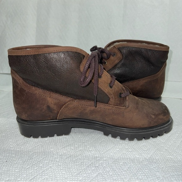 Fait au Canada Black Leather Fur Lining Lace Up Boots size 11M - Picture 8 of 11